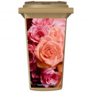 Pink Roses Wheelie Bin Sticker Panel